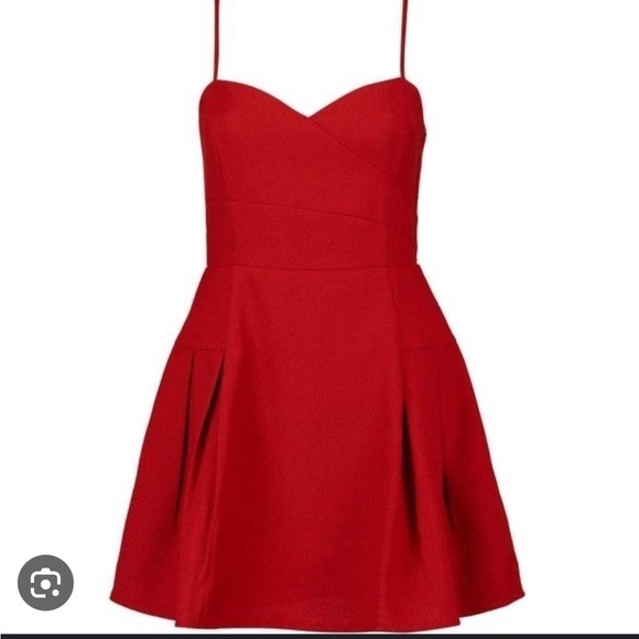 NWT Yazz Textured Sweetheart Neck Skater Dress Red Size 4 - Picture 1 of 6